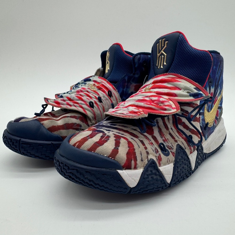 Nike Kyrie 4 USA Tie Dye Patriotic Basketball Shoes CV0097-400 Youth Size‎ 6.5Y